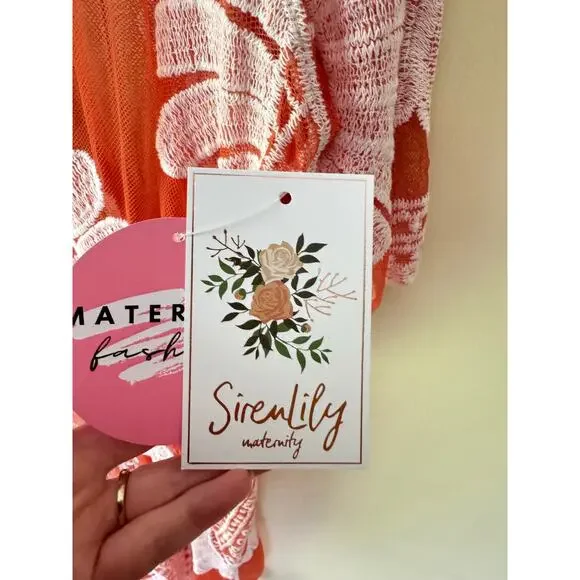 NEW Siren Lily Womens XL Longline Embroidered Cardigan Maternity Kimono Boho - Picture 7 of 10